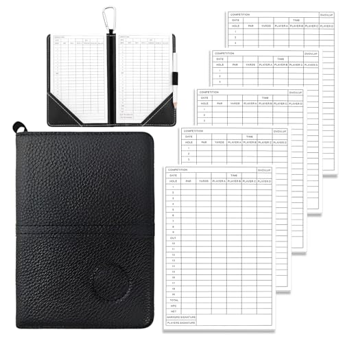 Tniytru Golf Scorecard Holder Compact Golf Card Holder with Pen and Scoring Cards Convenient Golf Accessories for Course Organisation 16 * 11 cm Dimensions