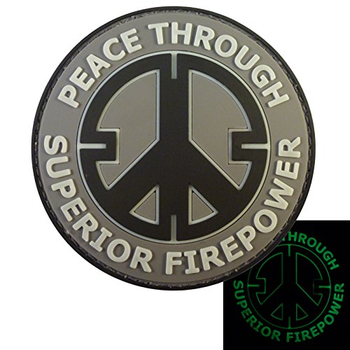 Peace Through Superior Firepower Crosshair Pvc Patch (Glow Dark Gitd, Subdued) #TOP11