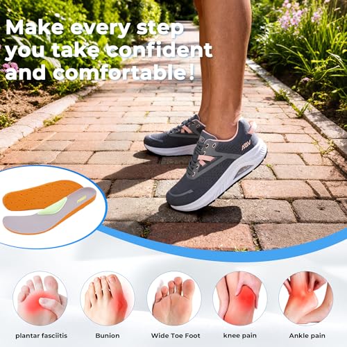 Image of PERSOUL Wide Toe Box Walking Shoes Women Arch Support Tennis Orthotic Sneakers for Plantar Fasciitis Flat Feet Pain Relief US Size 6-11