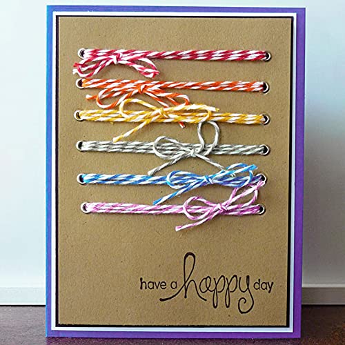 Image of jijAcraft Yellow and White Twine, 656 Feet Christmas Bakers Twine, 2MM Heavy Duty Packing String for DIY Crafts, Christmas Decoration, Gift Wrapping, Craft Wrapping