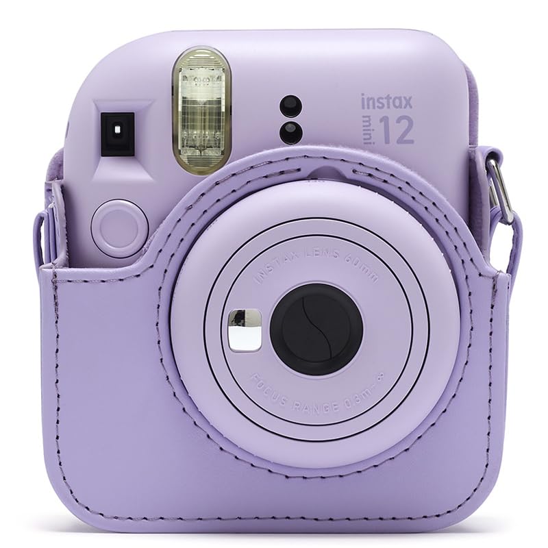 FotoCart Instax Mini 12 Camera Case, PU Leather Protective Camera Bag for Fujifilm Instax Mini 12 Camera(Lilac Purple) 1