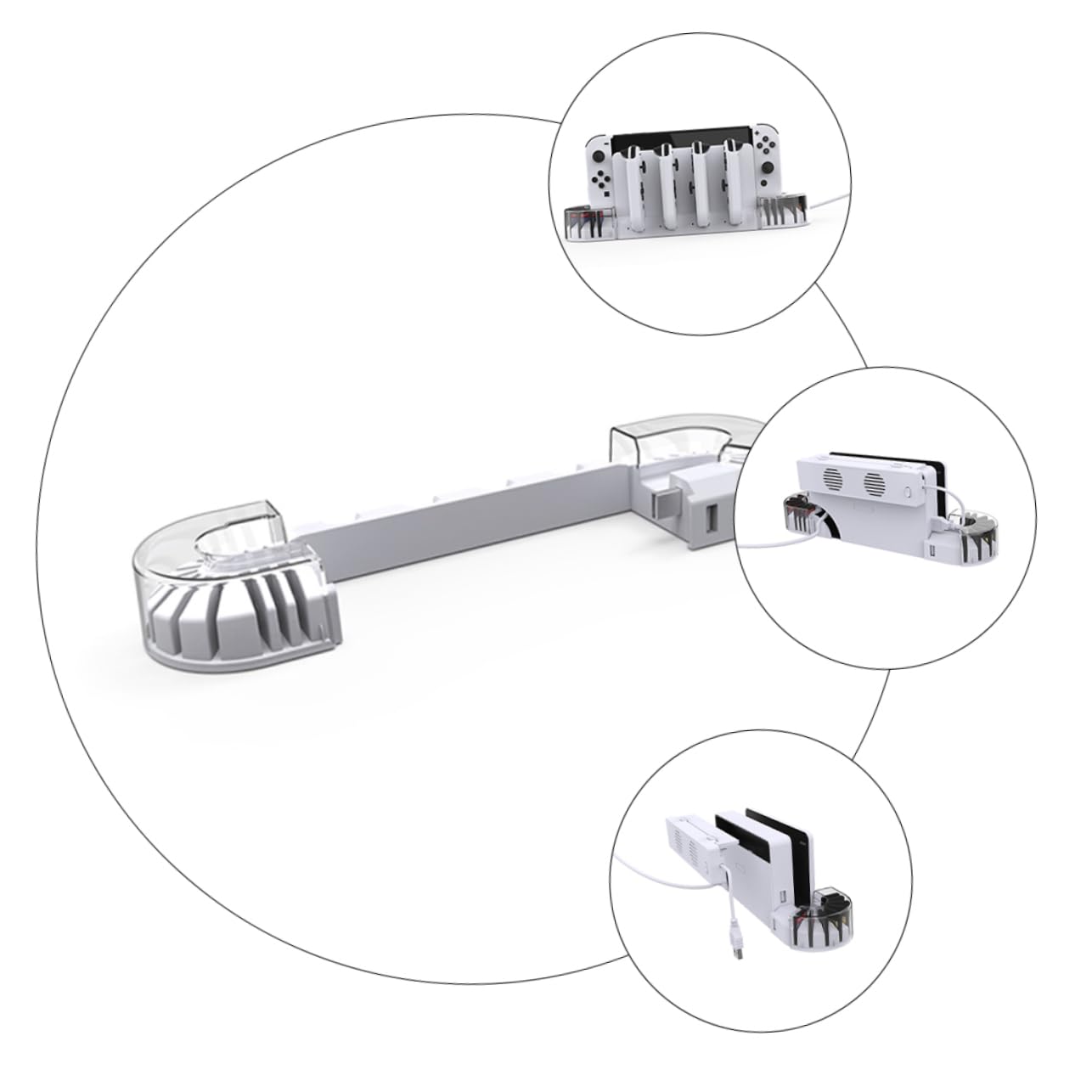 Mikinona Station de Charge pour Manette Console Switch Chargeur de Manette de Jeux Portable Station de Charge pour Jeux