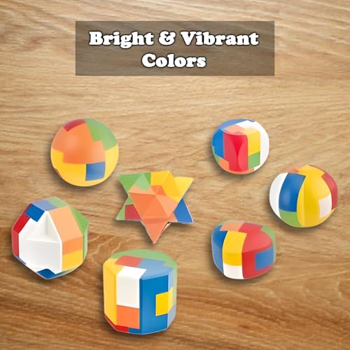 Image of WISHKEY 9-Piece Kids Puzzle Set, Geometrical Shapes Puzzle Blocks for Kid, Learning Toy for School Kid, Educational Gift for Kid's- Enhance Focus and Memory, 8+ Years (Set of 9, Multicolor)