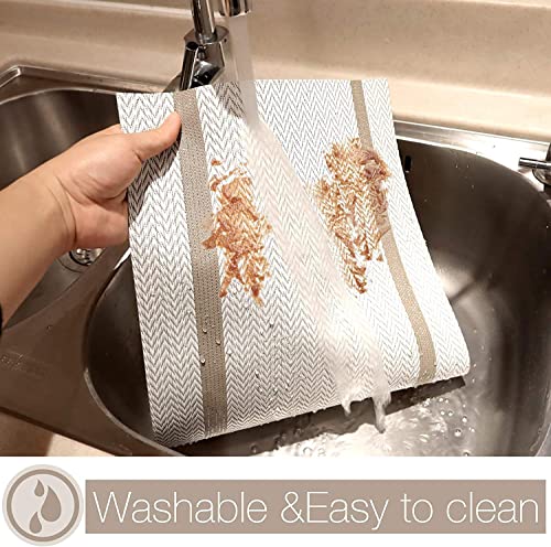 Image of Dining Table Placemats & Runner Set - Heat Resistant, Washable & Stain Resistant Woven Vinyl Mats | Table Runner & 6 Placemats Set for Stylish Dining (45x30 cm Placemats, 180x30 cm Runner)