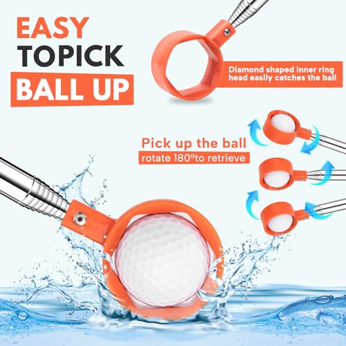 montela golf Ball Retriever Telescopic 9/12FT Golf Ball Water Retrievers Aluminum Alloy Golf Ball Grabber Golf Ball Retriever for Water Golf Accessories Golf Gift for Men - Image 6