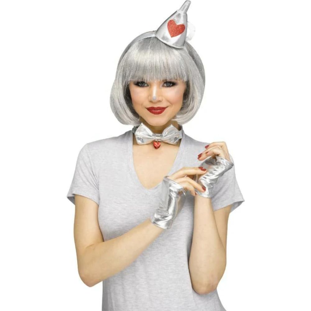 Tin Woman Fantasy Friend Kit 3pc Women Costume Accessory Set, Silver, One-Size