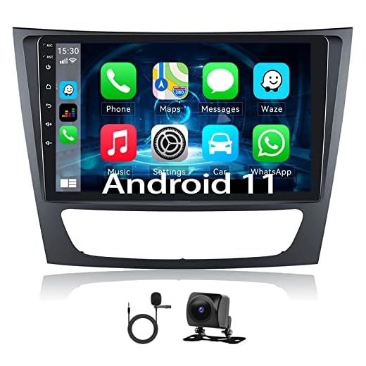 Android 11 Car Radio Stereo for Mercedes Benz E-W211 CLS-W219 E320 E500 E350, Wireless Apple Carplay & Android Auto, 9 inch HD Touch Screen Bluetooth with GPS WiFi HiFi FM/RDS+Rear View Camera