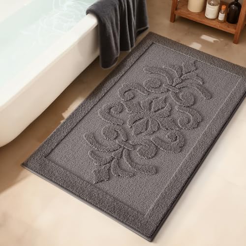 LUMI Ultra Absorbent Bathroom Rug Non Slip Rubber Backing, Machine