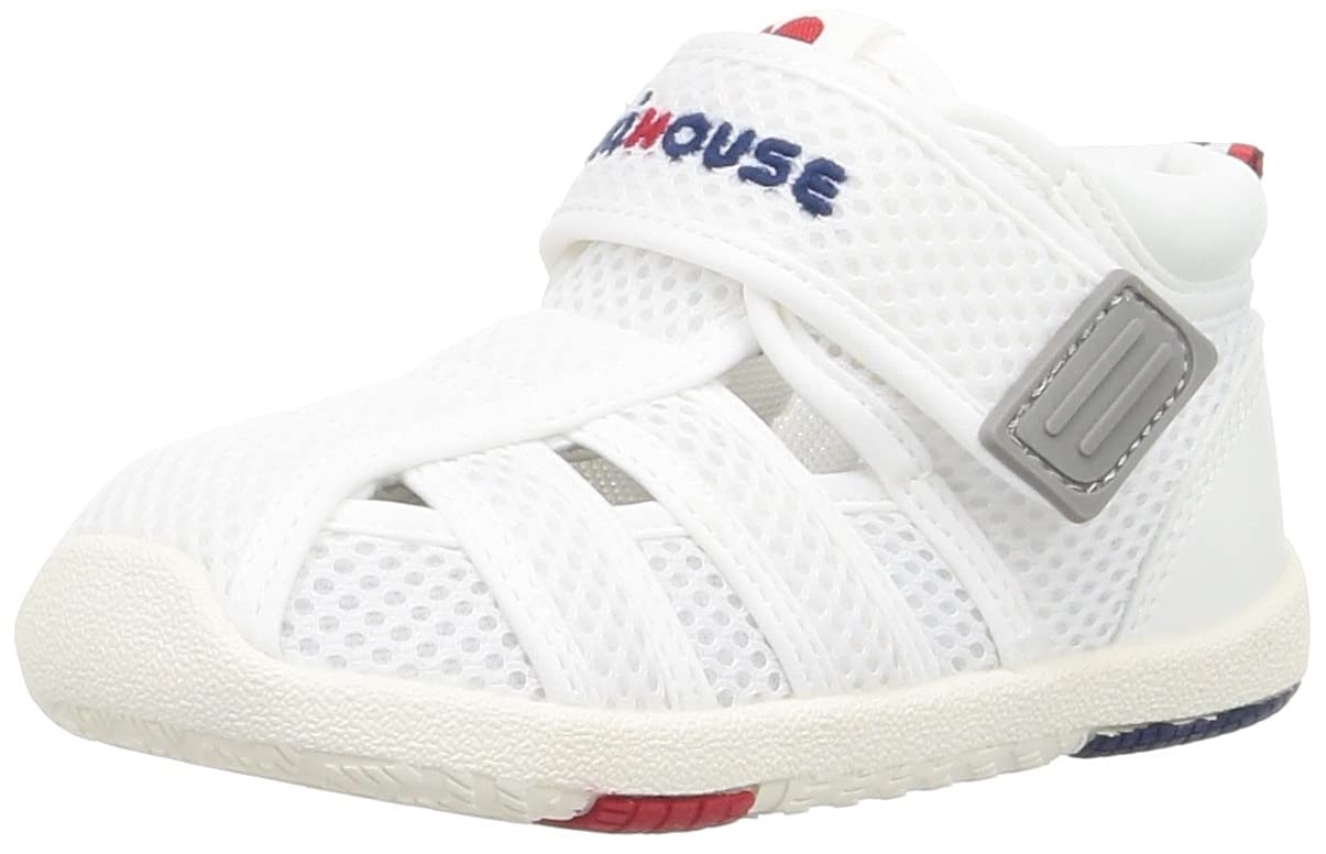 Miki House 12-9307-497 Baby Shoes, white, 14.0 cm