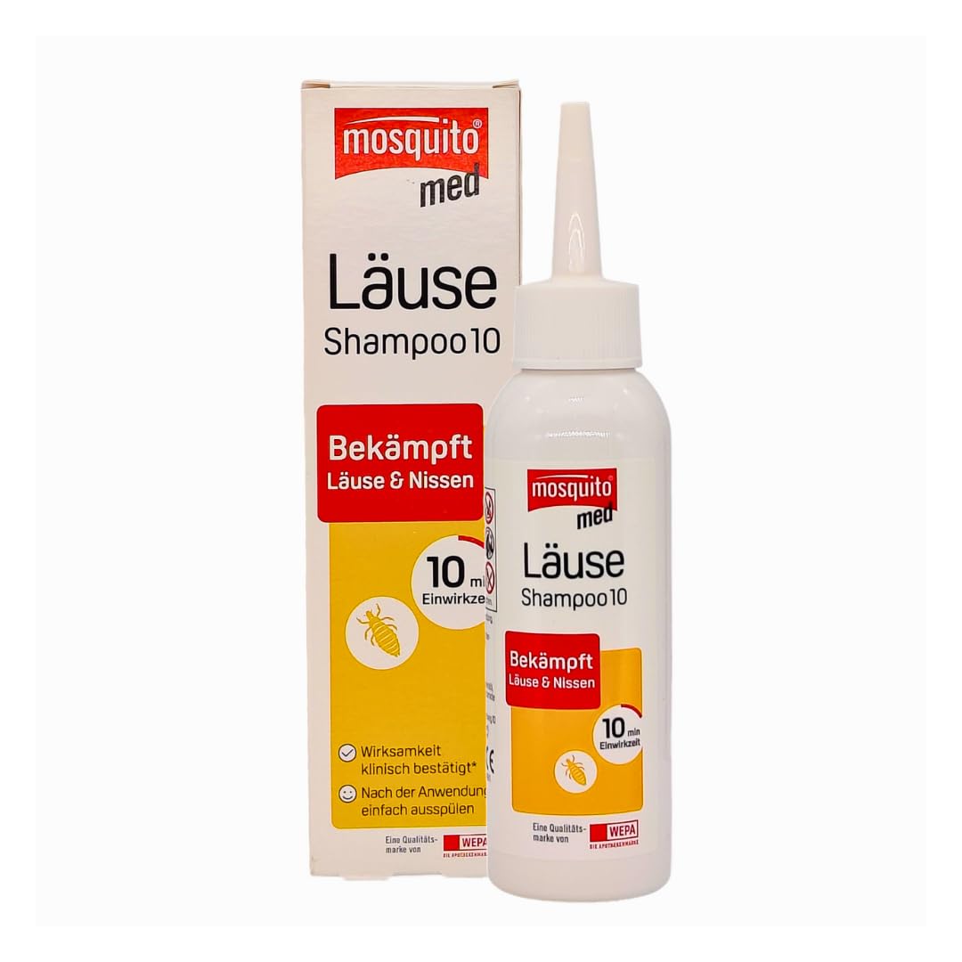 Mosquito med Läuse Shampoo 100ml - Bekämpft Kopfläuse und Nissen I schnell und effektiv I praktische Anwendung I Läusemittel I Läusebehandlung I Spar-Set plus Pharma Perle
