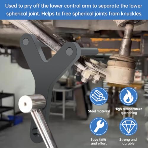 Kakalote Lower Control Arm Prying Tool, Lower Ball Joint Pry Control arm pry Tool Suspension Specialty Arm Lever Compatible with 1/2\" Drive Extension Breaker Bar, with Gloves(Black) - Thumbnail 3