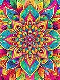 Diamond Painting Color Pintura Diamante Adultos Lotus Diamond Painting Kit Completo Niños Regalos 5D Manualidades Adultos DIY Punto de Cruz Dibujo con Diamantes, para Decoración Pared 45x60cm F0-38