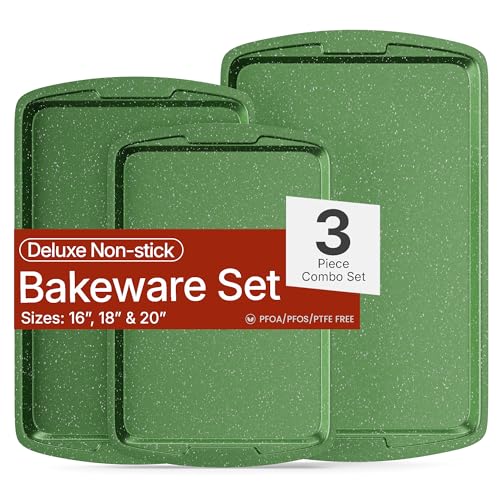 BAKKEN Kitchen Baking Pan Set - Nonstick Green...