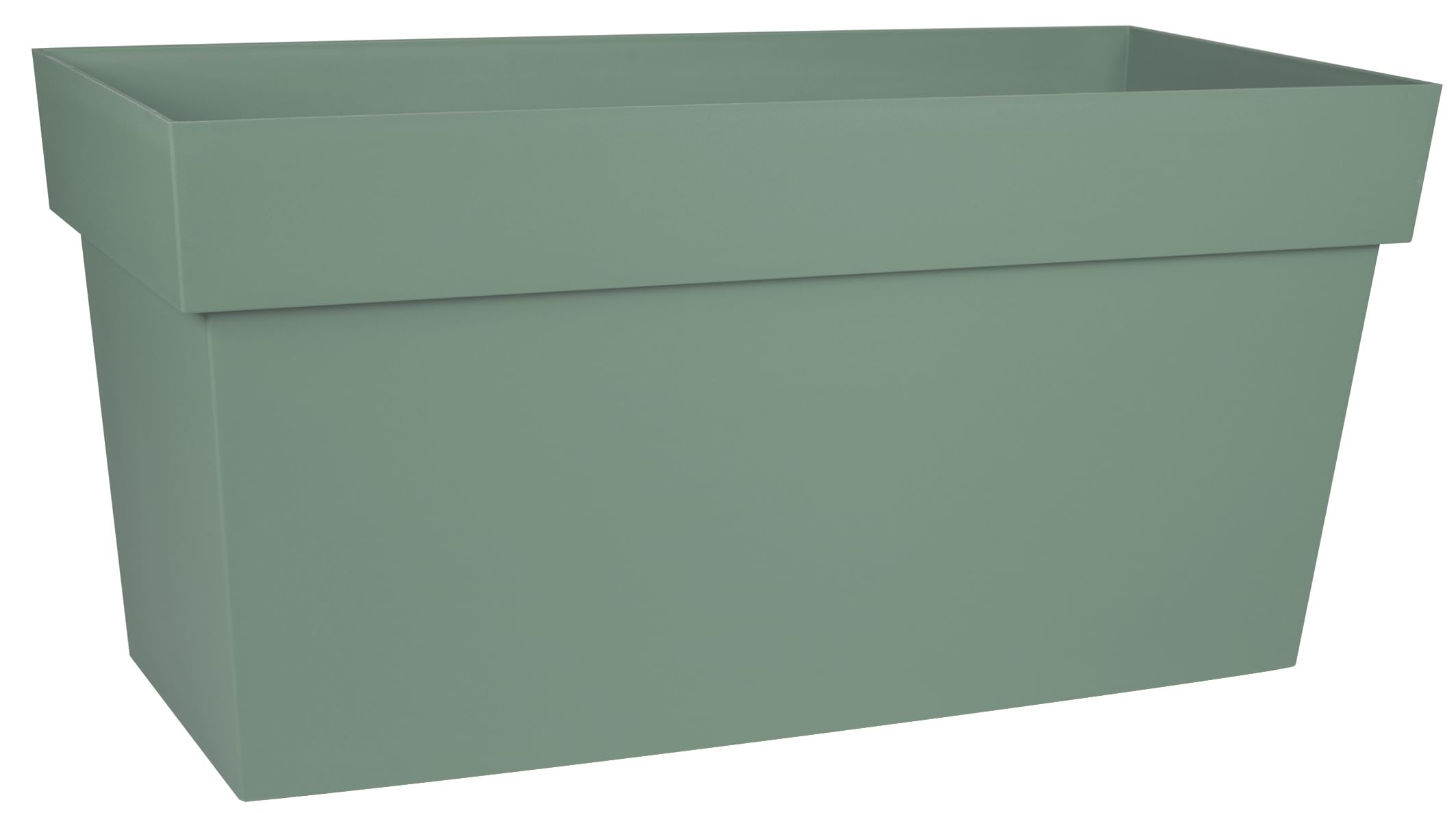 EDA - Muret Toscane 80 cm - Jardinière à roulettes - Volume 74 L - avec Réserve d'eau et Grille Filtrante + Goulotte d'Arrosage - 79 x 35 x H. 39 cm - Vert Laurier