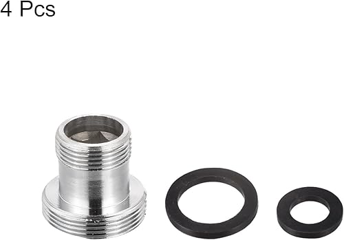 Miniatura 4 de uxcell Adaptador de grifo, 4 piezas M16mmx6mm rosca macho a M22mmx6mm rosca macho latón grifo aireador conector para cocina baño fregadero