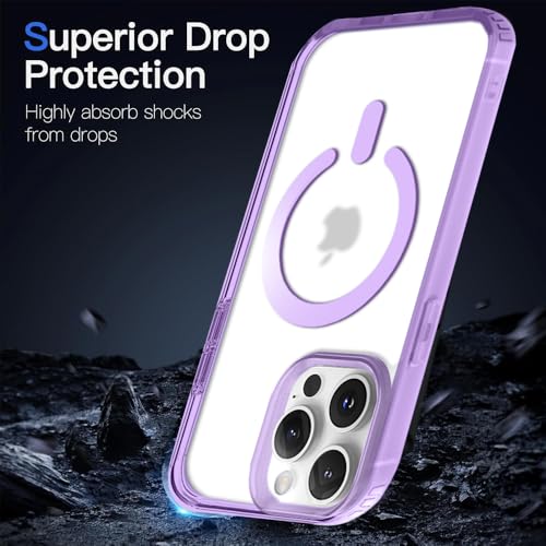 Image of KARWAN️ Hybrid Transparent iPhone 16 Pro Back Cover Case Compatibe with Mag-Safe | Shockproof Design |Camera Protection Bump | Transparent Back Cover Case for iPhone 16 Pro (PC, TPU | Purple