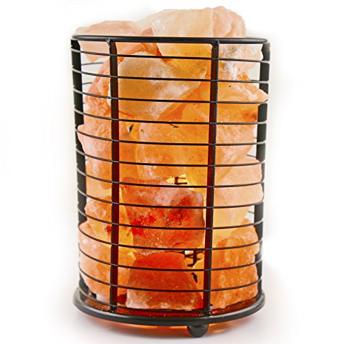 Himalayan Pink Salt Lamp Basket with Cord & Bulb