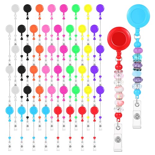 Bobine de badge perlé rétractable YUXIANLB pour la création de porte-clés DIY