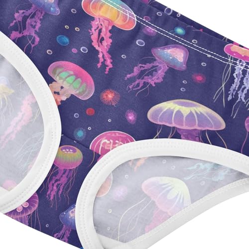 Wusikd Colorful Jellyfish Girls' Underwear Cotton Girls Briefs Soft Toddler Underwear 2T4