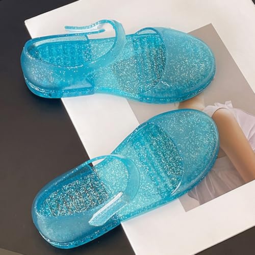 IWIHMIV Toddler Girls Sandals Soft Rubber Sole Jellies Sandals Non Slip Closed Toe Beach Summer Flat Dress Shoes3