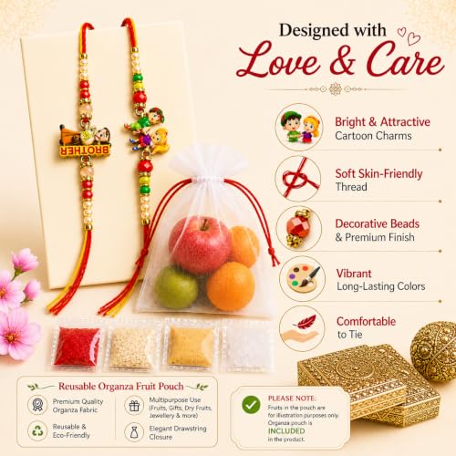 Image of Yuvraj Designer Rakhi for Brother Set of 2 | Handmade Pearl & Crystal Bead Rakhi | Raksha Bandhan Gift Box with Roli Chawal