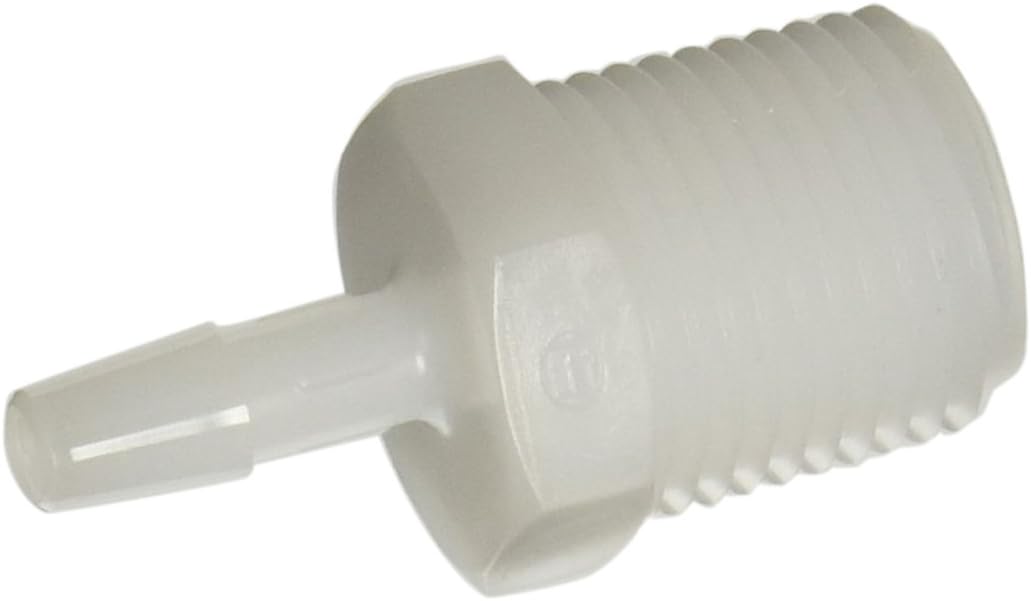 Eldon James A8-4HDPE High Density Polyethylene Adapter Fitting, 1/2-14 NPT to 1/4" Hose Barb (Pack of 10)