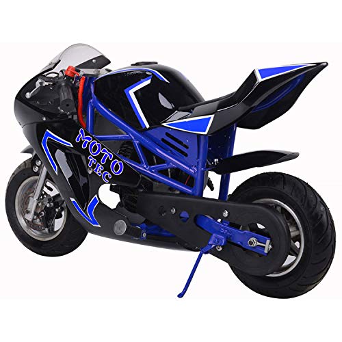 MotoTec Gas Pocket Bike Gt 49Cc 2 Stroke Blue