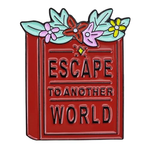 Escape To Another World Book Enamel Pin Read, Librarian, Library, Pin, Cute Pin, Lanyard Pin Novel Book Lover Enamel Pin Jewelry for Book Lover Gift