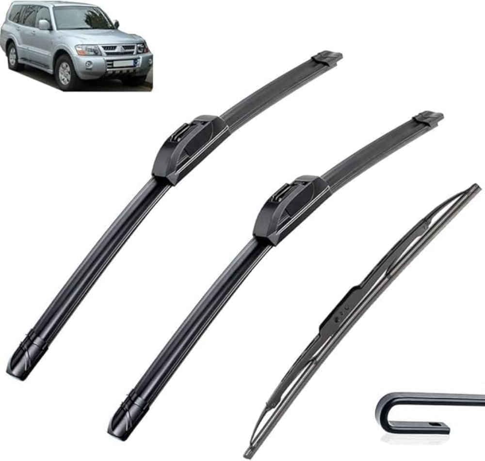 XYUASDGB Premium Exact Fit Windscreen Wiper Blades for Mitsubishi Pajero Montero Shogun V60 2000-2005 2006 Durable Natural Rubber Easy Fit for a Quiet and Streak Free Wipe