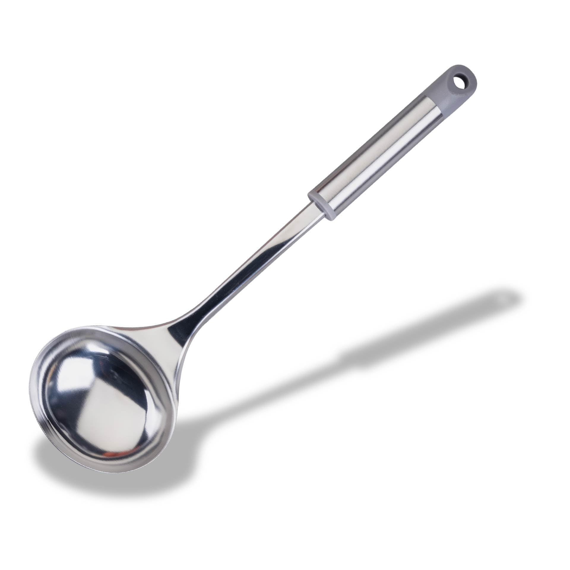 Fackelmann MODE Soup Ladle, Stainless Steel Function Head & Handle, Sauce Ladle, Stirring & Serving, Home & Professional, Large Scooping Stew & Gravy Spoon, 32.5cm, Silver