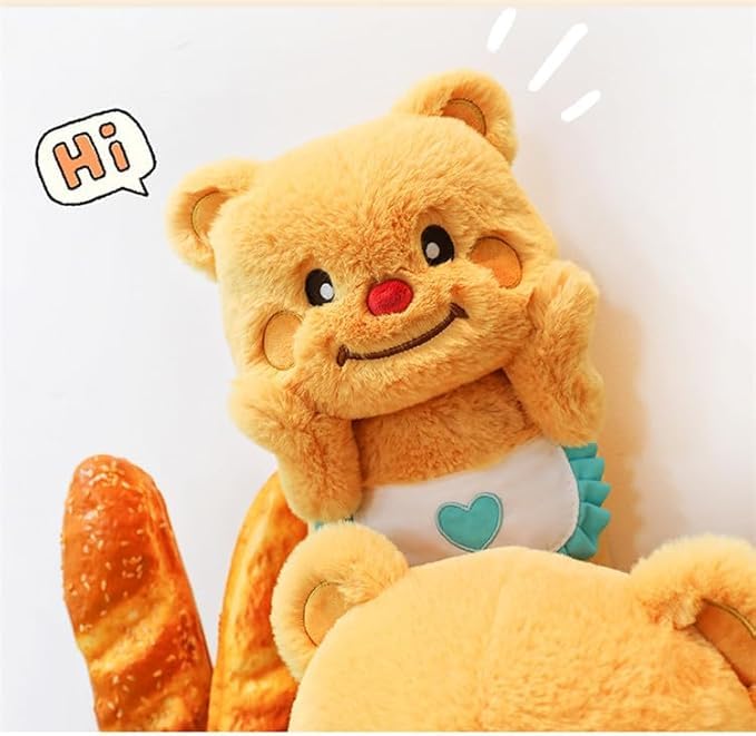 Image of Butter Bear Plush Doll Cute Teddy Bear with Apron Soft PP Cotton Plush Doll Toy for Children Day Gift 30 cm