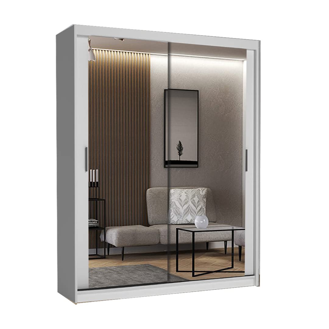 Buy COMRA Toronto Double Wardrobe for Bedroom with Sliding Doors Mirror