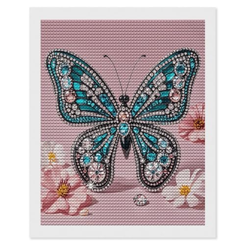 Kit de peinture diamant 5D papillon pour une décoration murale salon faite main
