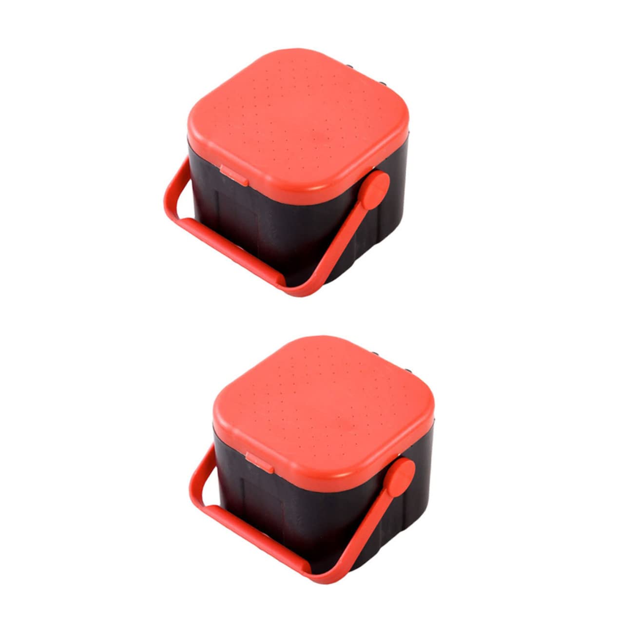 Lot de 2 boîtes de rangement avec couvercle et compartiments rouges amovibles, grandes 39,9 x 30 Lot de 2 boîtes de rangement avec couvercle et compartiments rouges amovibles, grandes 39,9 x 30