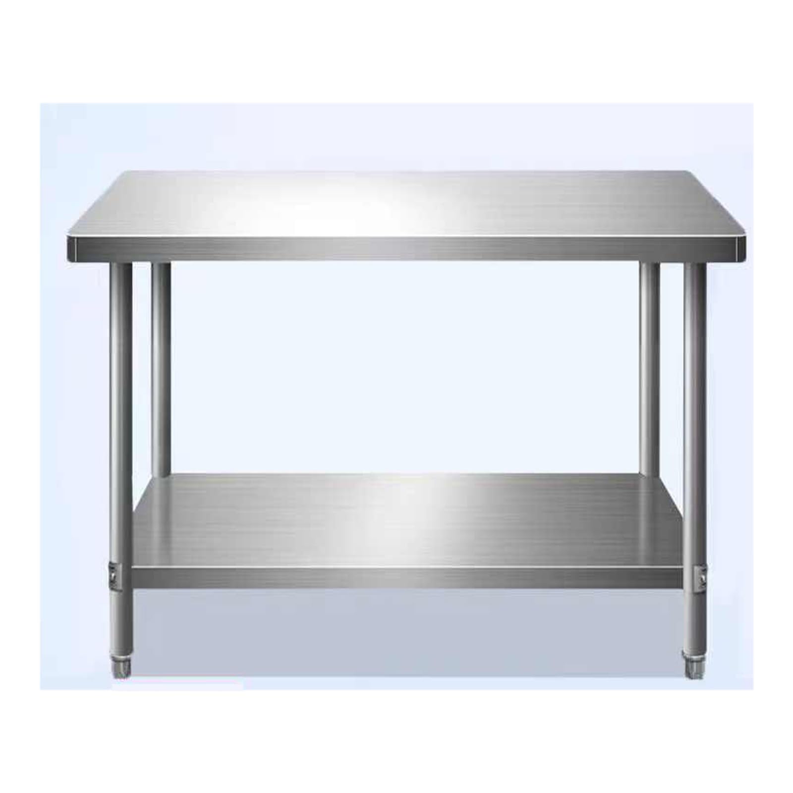 Tavolo da Preparazione, Tavolo da Preparazione per cucine Professionali in Acciaio Inox - Piano di Lavoro a Doppio Strato Resistente, Impermeabile e Facile da Pulire - 130x40x80 cm (51,1x15,