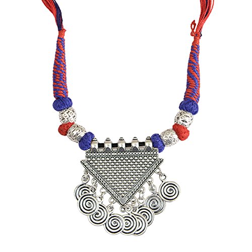 Handmade Tribal Necklace in Antique Silver Finish