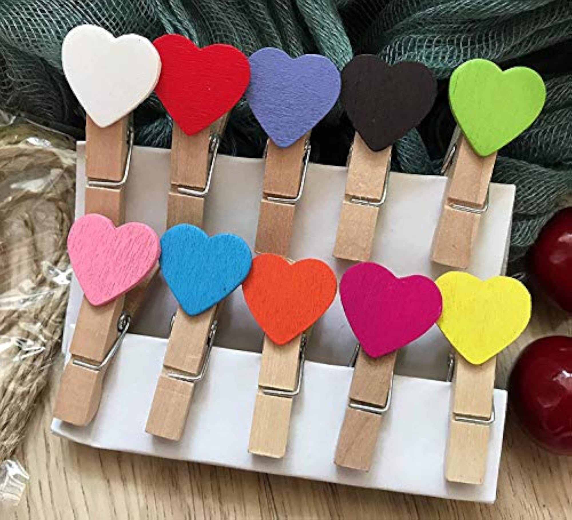 Multicolour Heart Cute Designer Postcard Photo Clips