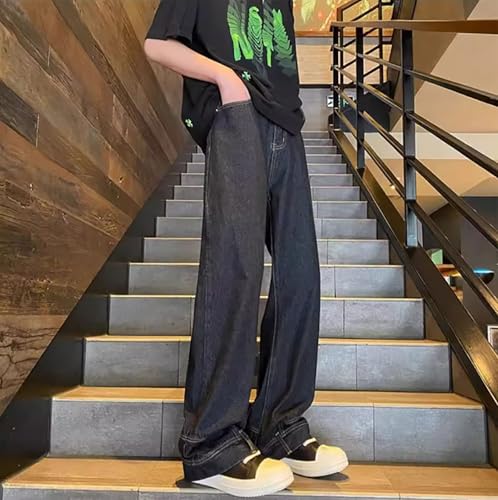 Baggy Jeans for Men Straight Leg Retro Distressed Skater Denim Pants Casual Fashion Harajuku Streetwear2