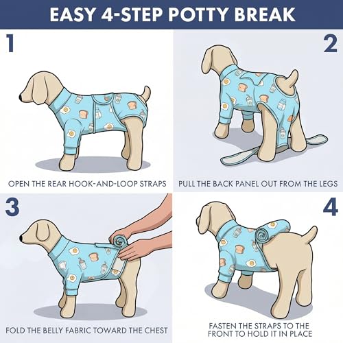 Image of Spark Paws Dog Recovery Suit - Surgical Onesie After Surgery, Male & Female