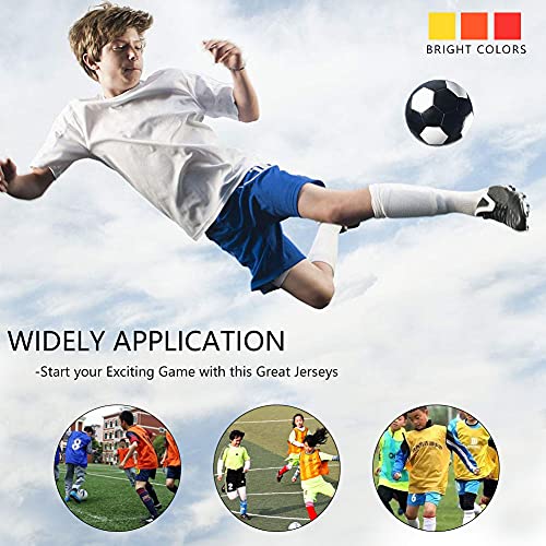 Keenso 12Pcs Kids Football Jersey,Football Vest Pinnies Team Practice Vests for Youth Sports - Image 3