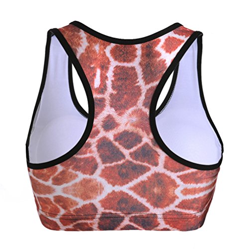Image of Sister Amy Women's Aerobics Gym Dance Yoga Vest Printed Sports Bra Top Vest