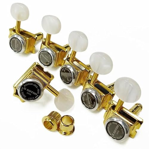GOTOH SD91 MG-T P5W G L6 ニッケル ギター ペグ マグナムロック ゴールド 片側タイプ 6個セット 【Ebiオリジナルピック付】