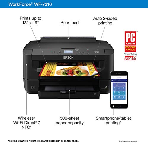 workforce wf-7210 wireless wide-format color inkjet printer with wi-fi direct and ethernet amazon dash replenishment ready