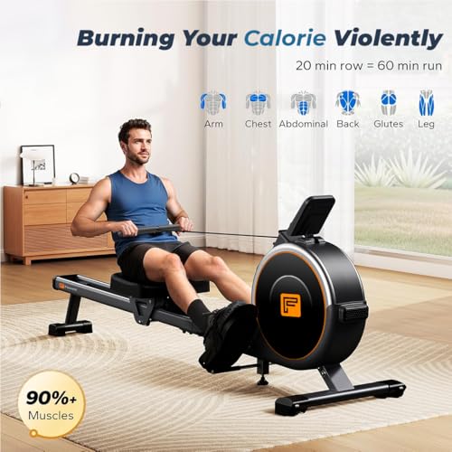Image of Flexnest Flexrower Smart Bluetooth-Enabled Rower Rowing Machine, for Home Gym Workout with Classes from Trainers on Flexnest App - Black (Flexrower Lite)