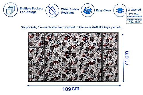 Image of Stylista Refridgerator top Cover Suitable for Samsung RR21C2H25CR /HL, 189 Liter Fridge, Dimension (WXD) 71x109 CM, Traditional Pattern Cream