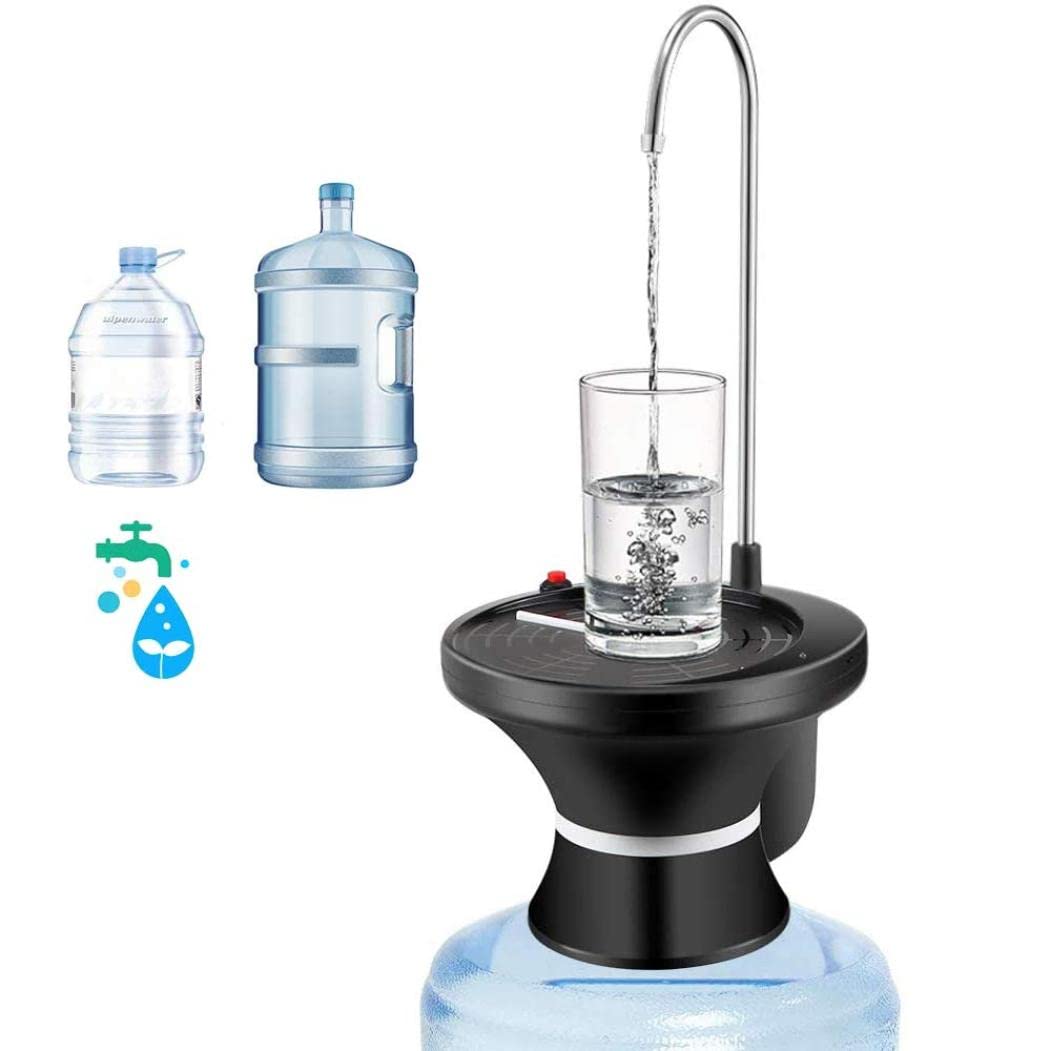 Pompa erogatrice acqua potabile, pompa elettrica automatica per bottiglie per brocche d'acqua da 1-5 galloni Controllo USB ricaricabile a 2 interruttori, per cucina domestica, ufficio, campeggio