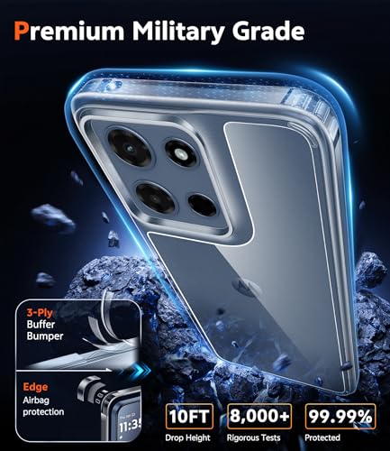 Image of FNTCASE for Moto G 2026 /2025 Case: for Moto G Play 2026 Case Anti Yellowing Cell Phone Cover Drop Proof Rugged Protective Transparent Slim Cases 6.7 inch (Clear)