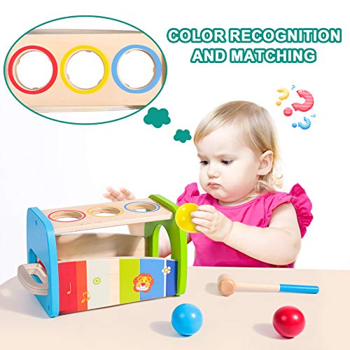rolimate Hammering Pounding Toys, Colorful Xylophone Toys, Montessori Toy Toddler Toy Early Educational Learning Toys, Best Birthday Gifts for 1 2 3+ Years Old Boys Girls Fine Motor Skills - Thumbnail 4