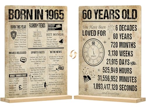 Panneau de table pour 60e anniversaire avec support « happy 60 years old birthday »