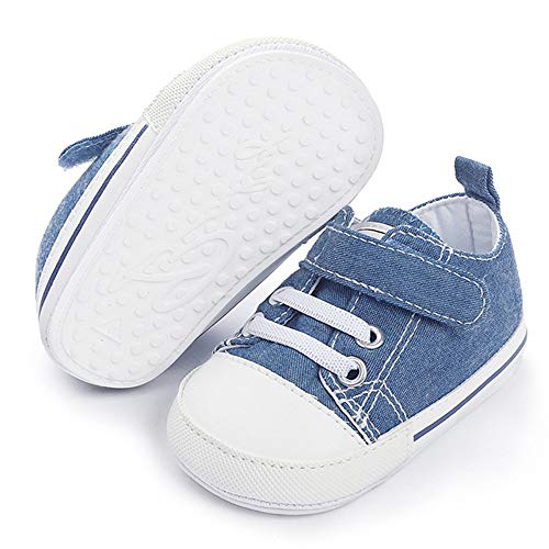 Timatego Baby Boys Girls Canvas Shoes Non Slip Soft Sole Infant Toddler Sneaker First Walker Crib Tennis Shoes 3-18 Months - Main Image